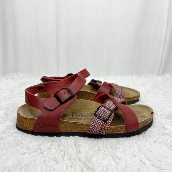 BIRKIS / Lillie red leather strappy sandals / 38 (7-7.5) (narrow width) - Picture 3 of 10